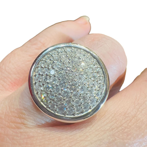 Bague 54.5 Bague or blanc diamants 2.15 cts 58 Facettes 7409 A