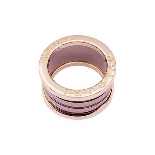 Bague 50 Bague Bulgari, "B.Zero1", or rose, cermet. 58 Facettes 34806