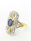 Bague Anello in oro giallo e bianco con zaffiro e diamanti 58 Facettes