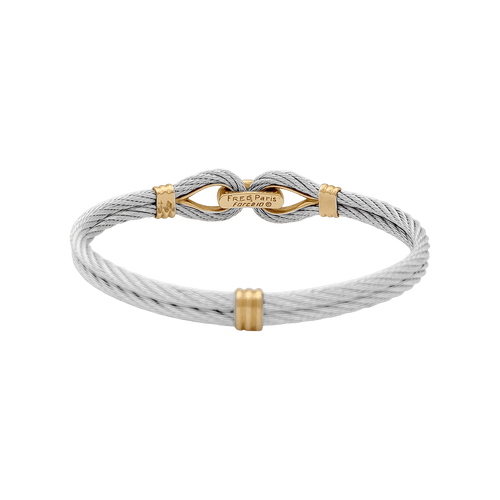 Bracelet Bracelet vintage Fred, "Force 10", or jaune, acier. 58 Facettes 34669
