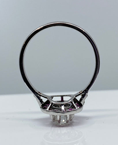 Bague 53 Bague Or blanc Diamants Rubis 58 Facettes AB242