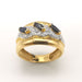 Ring 57 Old ring Yellow gold Sapphires and Diamonds 58 Facettes