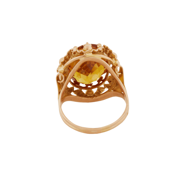 Bague 59 Bague or jaune et citrine ovale 58 Facettes 7025/21