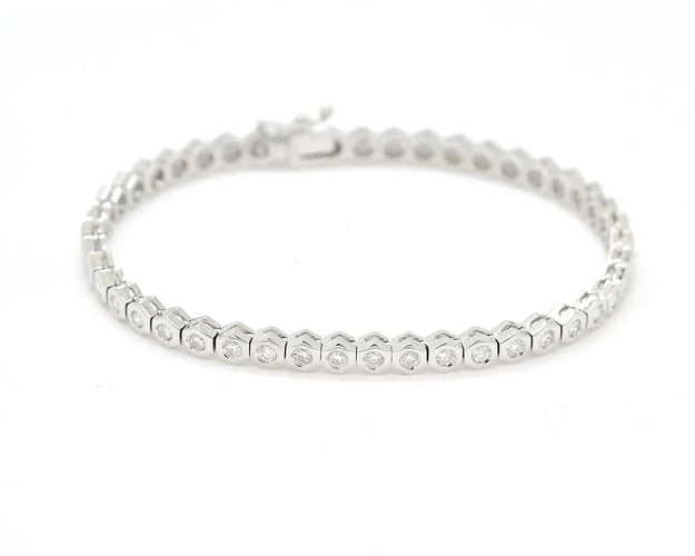 Bracelet Bracelet de tennis en or blanc 2,30 ct 58 Facettes 13060