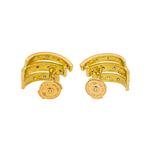 Boucles d'oreilles  Or jaune, Or blanc Diamant