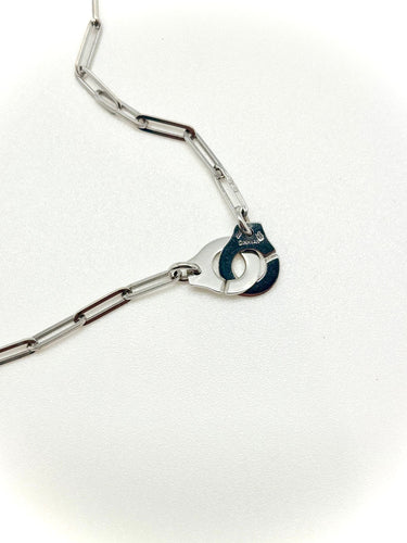 Collier DINH VAN - Collier menottes R10 or blanc 58 Facettes M9044
