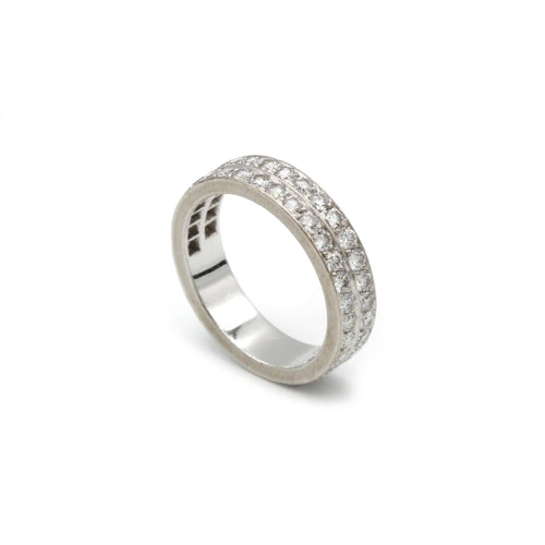 Bague 51 Bague - Or blanc et diamants 58 Facettes 1077