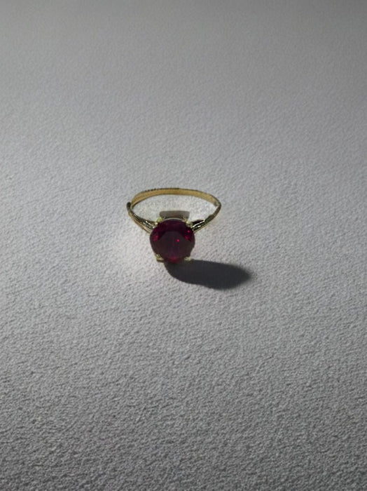 Bague 57.5 Solitaire or jaune Rubis 58 Facettes LP493