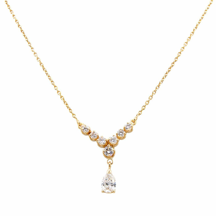 Collier Collier or jaune diamant poire 58 Facettes 35000062