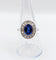 Bague 56 Bague pompadour or blanc et platine, saphir, diamants taille rose (circa 1910) 58 Facettes A04541