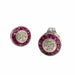 Boucles d'oreilles Pendientes estilo Art Déco ojo de perdriz de oro blanco, rubies y diamantes con certificado HRD 58 Facettes Q31B