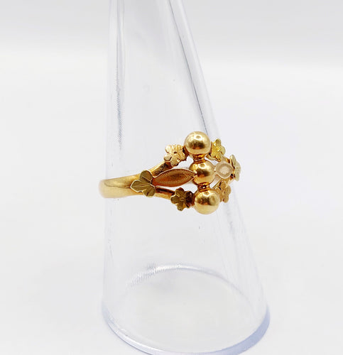 Bague 57 Bague victorienne ciselée or rose et or jaune (circa 1880) 58 Facettes A05338