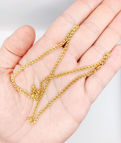 Collier Chaîne vintage or jaune mailles entremêlées 46 cm 58 Facettes A05408