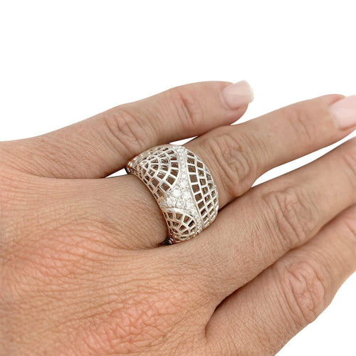 Bague 49 Bague Cartier, "Nouvelle Vague Paris", or blanc. 58 Facettes 31803