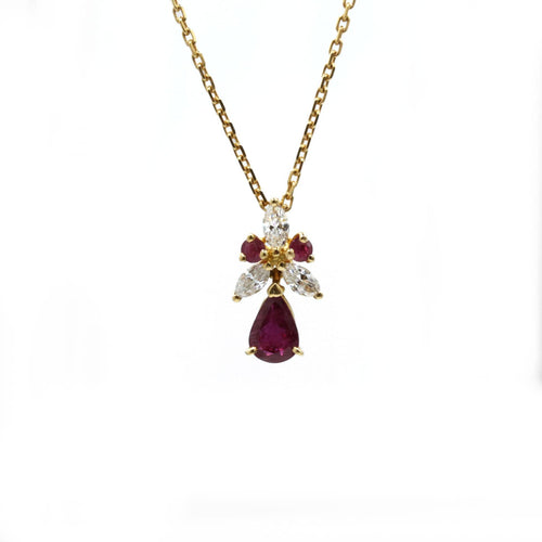 Collier Collier - Or jaune, rubis et diamants 58 Facettes 1107