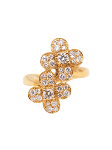 Bague 53 VAN CLEEF & ARPELS Bague double trèfle or jaune diamants 58 Facettes 1217