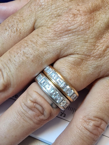 Bague 51 Bague en or blanc avec diamants taille carrée Éternelle 58 Facettes