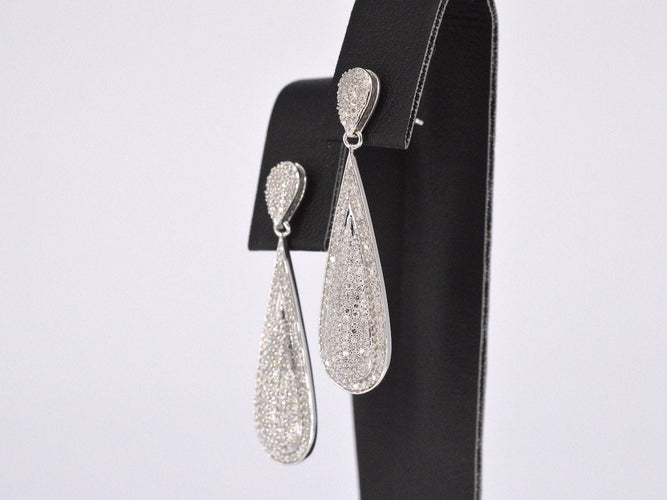 White gold earring full of diamond 58 Facettes 2159