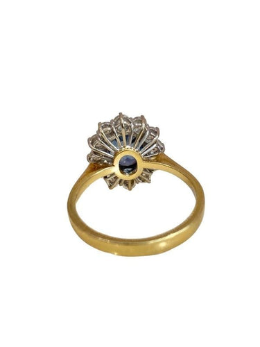 Bague 55 Bague Pompadour saphir et diamants 58 Facettes