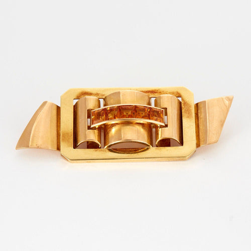 Broche BROCHE ART DECO OR ET CITRINE 58 Facettes M8429