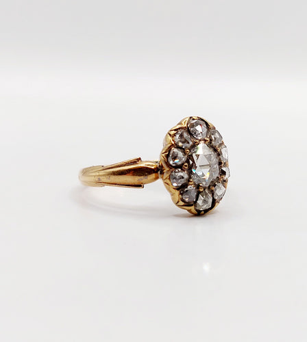Bague 55 Bague marquise victorienne diamants taillés en roses en or 18k 58 Facettes A06438