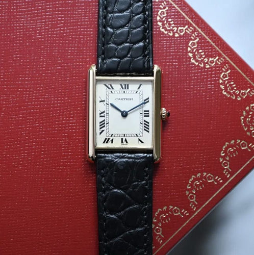 Montre Cartier Tank 18 carats MM 58 Facettes