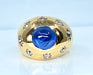 Bague 53 Bague or jaune saphir 5,10 carats Ceylan non chauffé et diamants 58 Facettes AB411