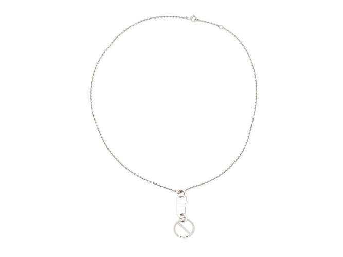 Collier collier HERMES pendentif azur pm chaine d'ancre en argent boite 58 Facettes 267569