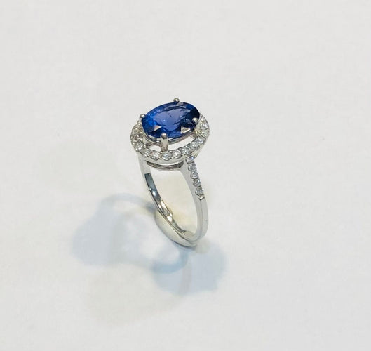 Bague Bague or blanc tanzanite et diamants 58 Facettes