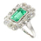 Luxe d'après-guerre : bague de fiançailles en émeraude et diamants