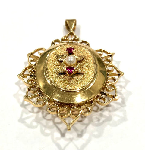 Pendentif Pendentif porte-souvenir ancien or jaune 58 Facettes