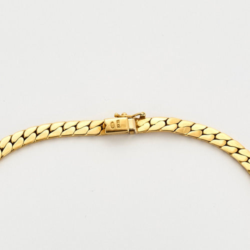 Collier Collier Or Jaune Maille Gourmette Plate 58 Facettes