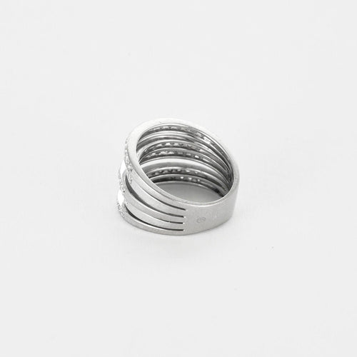 Bague 49 Bague moderne or blanc et diamants 58 Facettes EVR2612