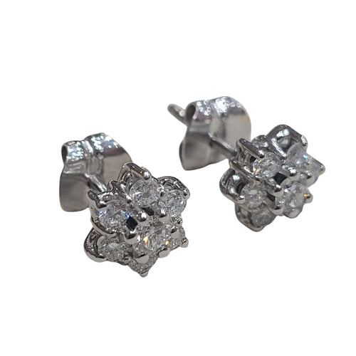 Boucles d'oreilles Boucles d'oreilles - Pendientes en or blanc 18k et diamants 58 Facettes PE46