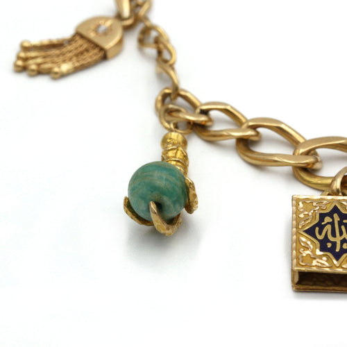 Bracelet Bracelet Charms - Or, Diamants, Résine & Amazonite 58 Facettes 250130R