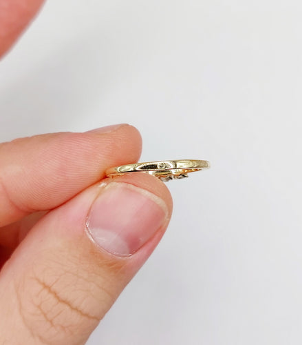 Bague 52.5 Demi alliance vintage or 14k et 0,95 carats diamants radiant Fancy Yellow 58 Facettes A06113