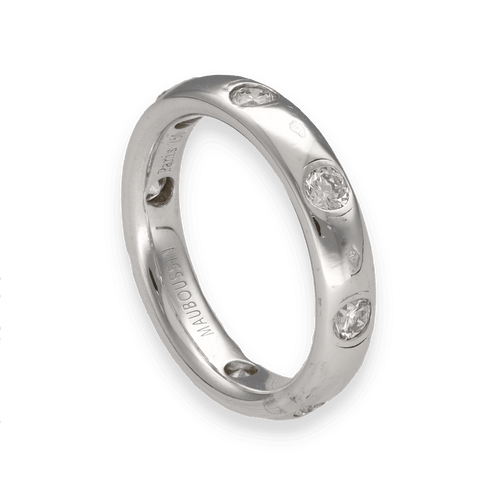 Bague 52 Alliance Mauboussin en or gris 18K massif - 0,50 ct de diamants G-VS - Taille 52 - Vers 1980 58 Facettes FB10411