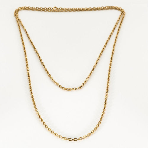 Collier Sautoir en or jaune à maille jaseron ovale 58 Facettes ALB1894X2