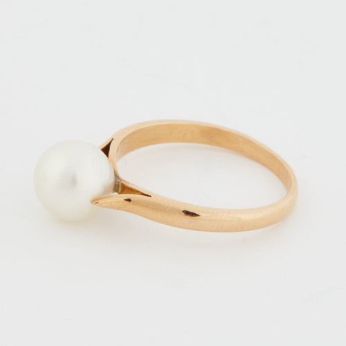 Bague 52 BAGUE OR JAUNE PERLE DE CULTURE 58 Facettes RÉF 5029/18