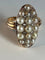 Bague marquise perles fines, diamants