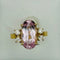 Bague 55 Bague en or jaune avec diamants et kunzite 58 Facettes 50337