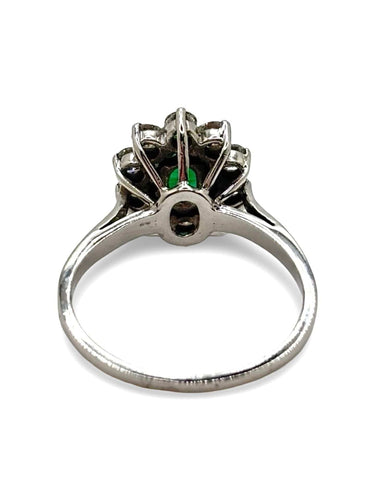 Bague 53 Bague en blanc émeraude 1 ct et diamants 0,80 ct 58 Facettes