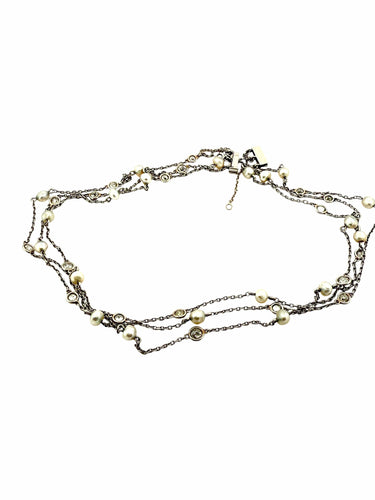 Collier Collier 3 rangs exceptionnel en or 18k, diamants old cut & perles fines – Joaillerie ancienne 58 Facettes