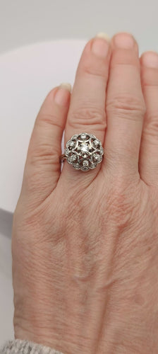 Bague 53 Bague vintage en platine ornée de diamants 58 Facettes