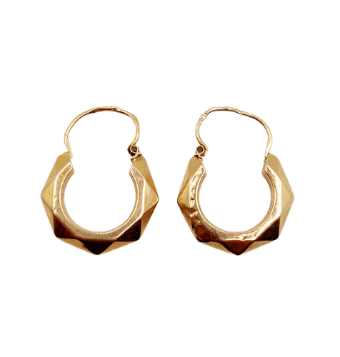 Boucles d'oreilles Créoles style Art Déco or rose finement travaillées 58 Facettes A06264