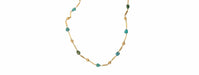 Collier Sautoir Vintage Turquoises Or Jaune 58 Facettes C134