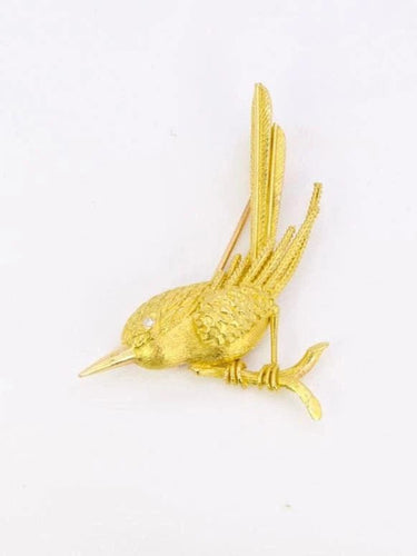 Broche Broche animalière Oiseau or jaune diamant 58 Facettes 1014.1