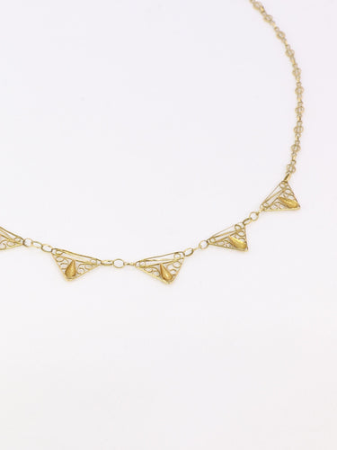 Collier Collier draperie Art Nouveau or jaune filigrane 58 Facettes 1102.7