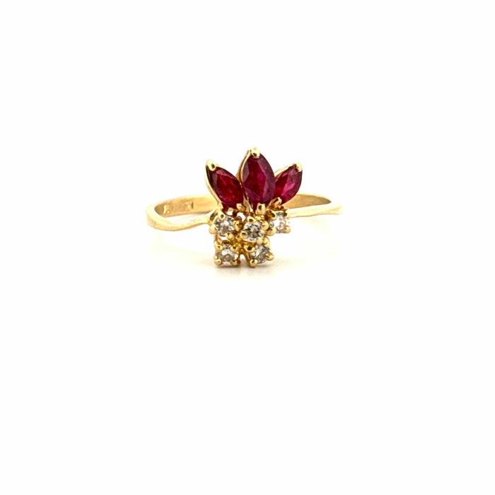 Bague 58 Bague Or jaune rubis et diamants 58 Facettes 67-GS38371-12