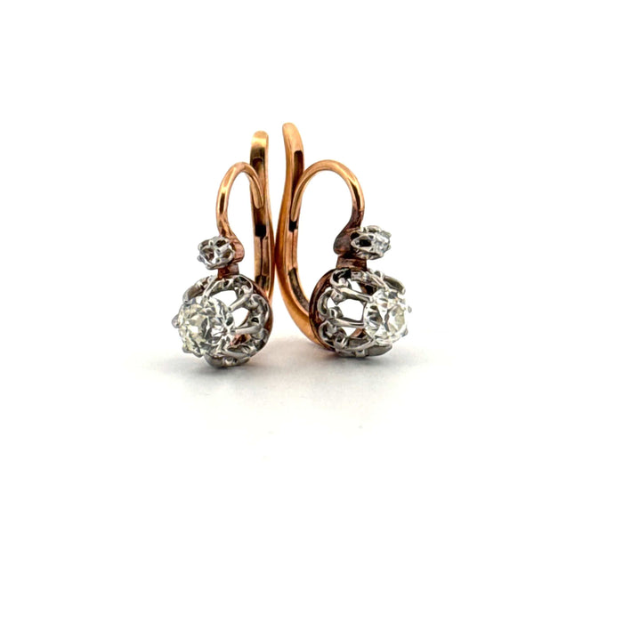 Boucles d'oreilles Dormeuses or jaune diamants 58 Facettes 2-BOC1-GS36076-03